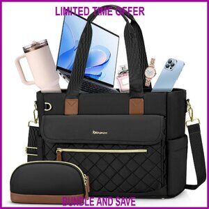 15.6 Inch Laptop Tote Bag with 16 Pockets Professional Work Bag Teacher Nurse